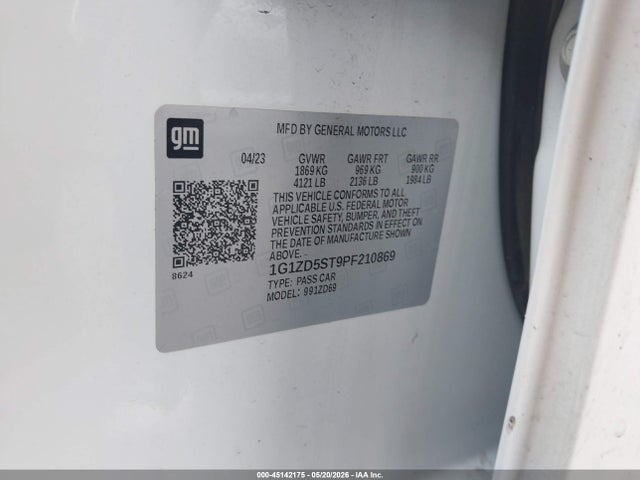 1G1ZD5ST9PF210869 Chevrolet Malibu Fwd 1lt