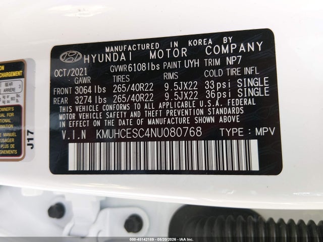 Aukcja sprzedaży 2022 Genesis Gv80 3.5t Awd, vin: KMUHCESC4NU080768, numer aukcji: 45142189