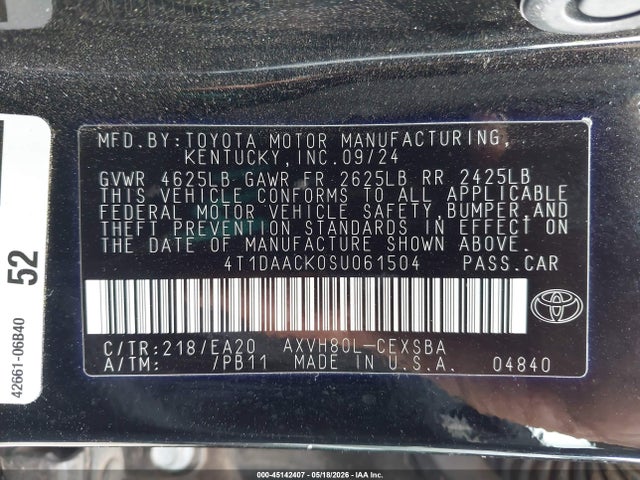 4T1DAACK0SU061504 Toyota CAMRY SE