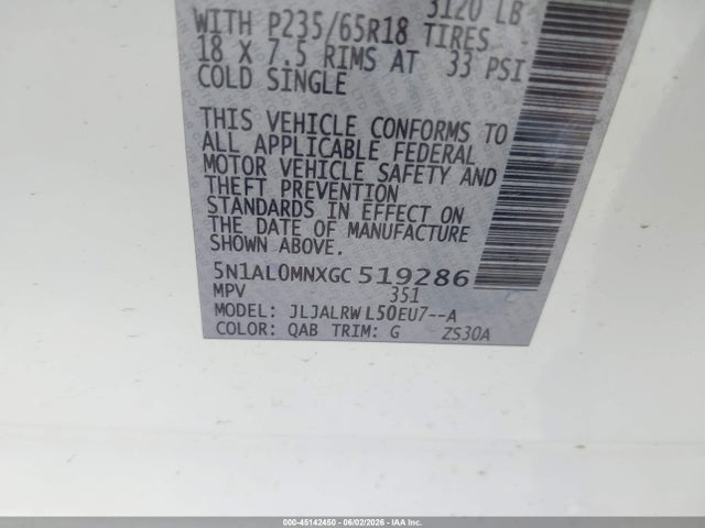 Продажа на аукционе авто 2016 Infiniti Qx60, vin: 5N1AL0MNXGC519286, номер лота: 45142450