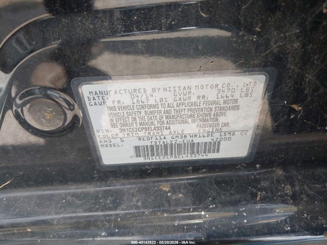 2014 Nissan Versa Note Sv მანქანა იყიდება აუქციონზე, vin: 3N1CE2CP8EL433744, აუქციონის ნომერი: 45142523