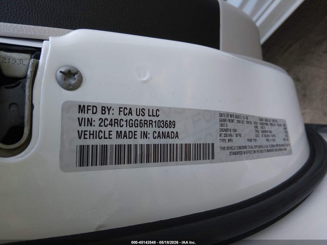 2024 Chrysler Pacifica Limited მანქანა იყიდება აუქციონზე, vin: 2C4RC1GG6RR103689, აუქციონის ნომერი: 45142548