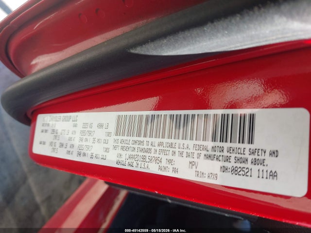 45142559 :رقم المزاد ، 1J4AA2D19BL507054 vin ، 2011 Jeep Wrangler Sport مزاد بيع