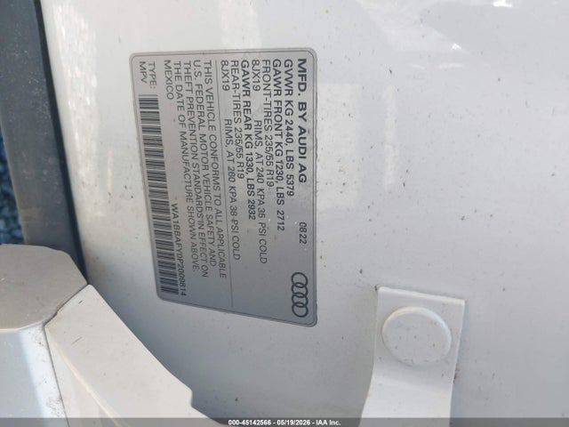 Aukcja sprzedaży 2023 Audi Q5 Premium Plus 40 Tfsi Quattro S Tronic, vin: WA1BBAFY0P2009814, numer aukcji: 45142566