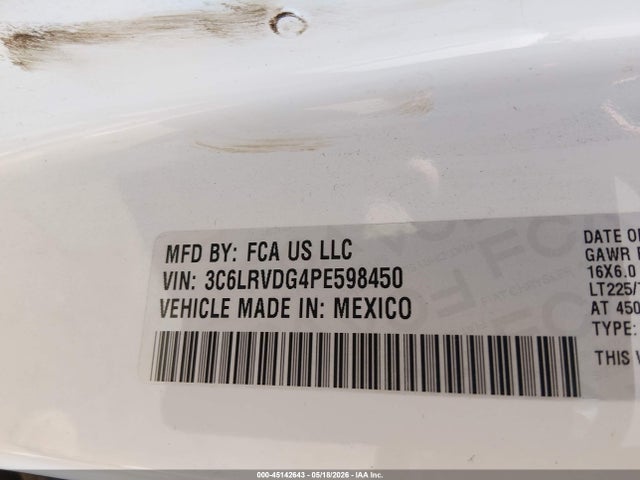 Продаж на аукціоні авто 2023 Ram Promaster 2500 High Roof 159 Wb, vin: 3C6LRVDG4PE598450, номер лоту: 45142643