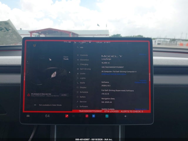 Продаж на аукціоні авто 2026 Tesla Model Y, vin: 7SAYGDED9TF529697, номер лоту: 45142697