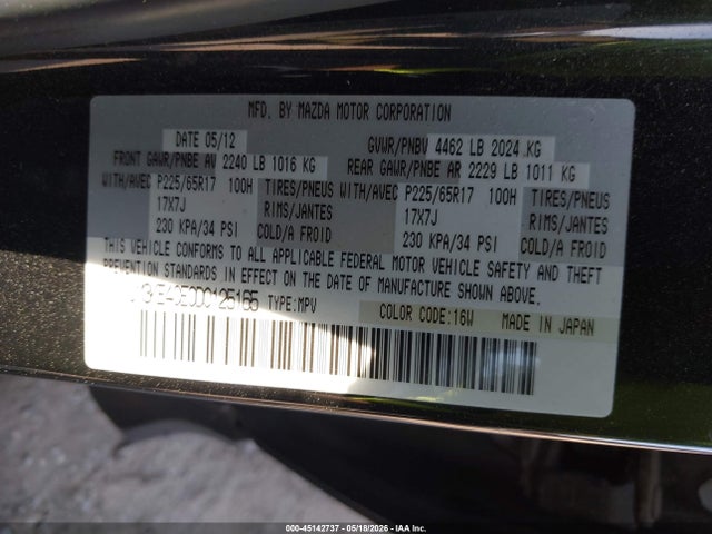 Aukcja sprzedaży 2013 Mazda Cx-5 Touring, vin: JM3KE4CE0D0125165, numer aukcji: 45142737