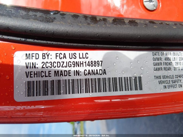 Продаж на аукціоні авто 2022 Dodge Challenger Gt, vin: 2C3CDZJG9NH148897, номер лоту: 45142776