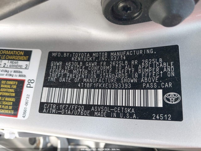 4T1BF1FKXEU393393 Toyota Camry Se Sport