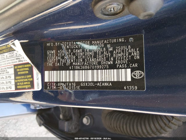 Продажа на аукционе авто 2007 Toyota Avalon Xl, vin: 4T1BK36B67U199275, номер лота: 45142786