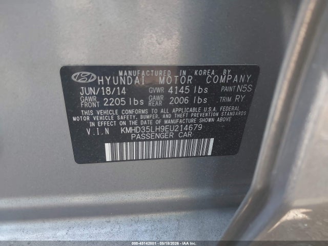 Продажа на аукционе авто 2014 Hyundai Elantra Gt, vin: KMHD35LH9EU214679, номер лота: 45142801