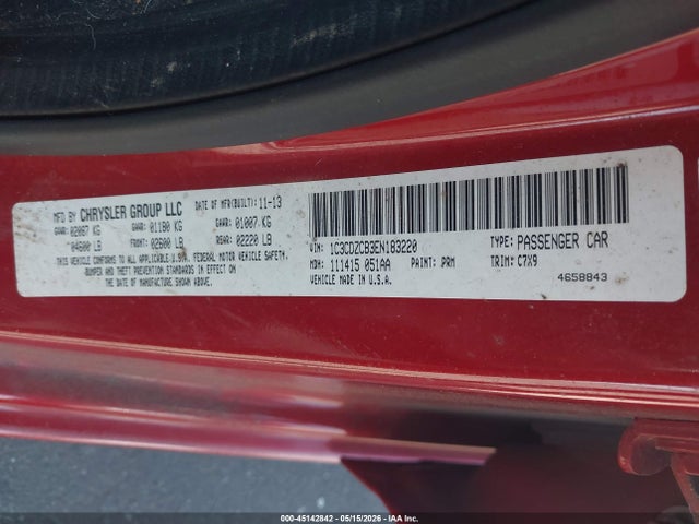 2014 Dodge Avenger Sxt მანქანა იყიდება აუქციონზე, vin: 1C3CDZCB3EN183220, აუქციონის ნომერი: 45142842