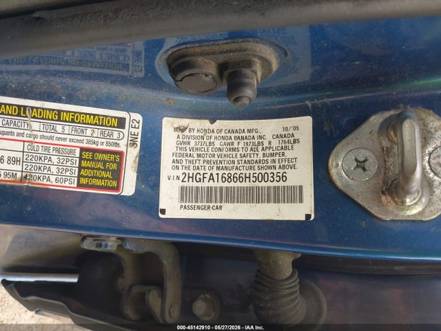 Продаж на аукціоні авто 2006 Honda Civic Ex, vin: 2HGFA16866H500356, номер лоту: 45142910