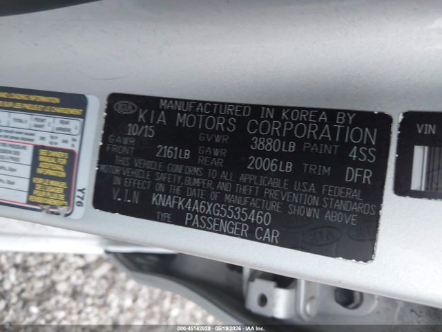 KNAFK4A6XG5535460 KIA FORTE LX