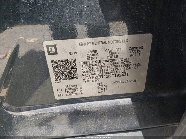 Продажа на аукционе авто 2019 Cadillac Xt4 Sport, vin: 1GYFZER41KF192431, номер лота: 45143010