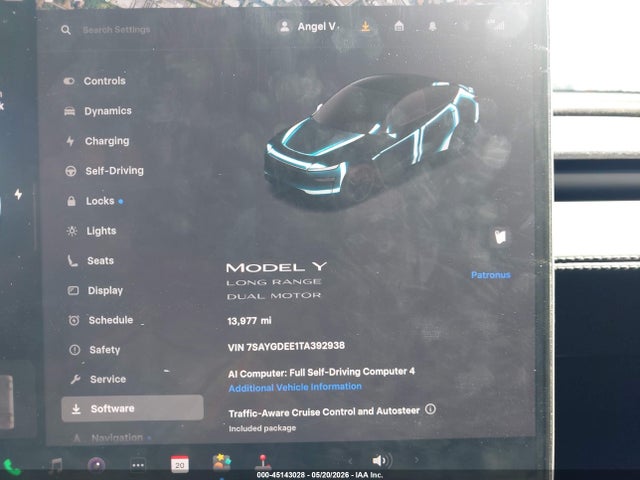 Aukcja sprzedaży 2026 Tesla Model Y All-wheel Drive/long Range Launch Series/premium All-wheel Drive, vin: 7SAYGDEE1TA392938, numer aukcji: 45143028
