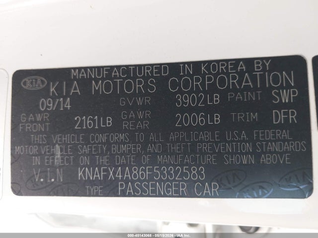 KIA FORTE EX 2015 KNAFX4A86F5332583 Image 9
