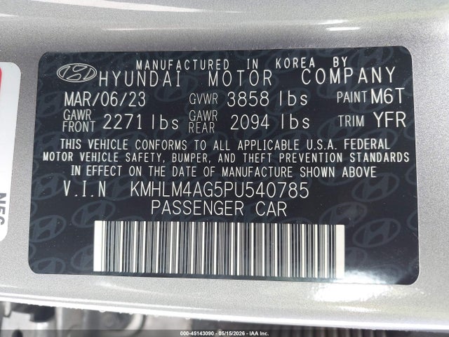 Hyundai ELANTRA SEL 2023 KMHLM4AG5PU540785 Image 9