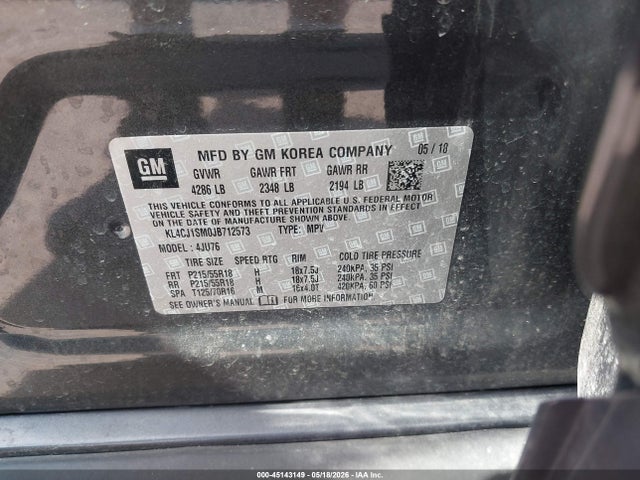 Продажа на аукционе авто 2018 Buick Encore Sport Touring, vin: KL4CJ1SM0JB712573, номер лота: 45143149