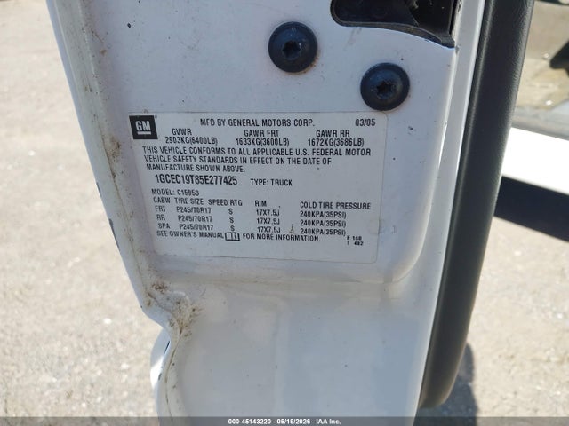 Продаж на аукціоні авто 2005 Chevrolet Silverado 1500 Ls, vin: 1GCEC19T85E277425, номер лоту: 45143220