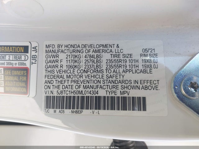 5J8TC1H50ML014304 Acura Rdx Technology Package