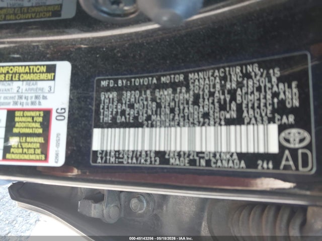 Aukcja sprzedaży 2016 Toyota Corolla Le, vin: 2T1BURHE8GC572824, numer aukcji: 45143256