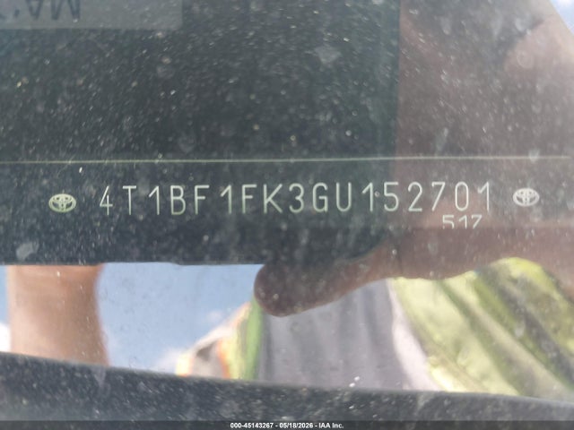Продажа на аукционе авто 2016 Toyota Camry Le, vin: 4T1BF1FK3GU152701, номер лота: 45143267