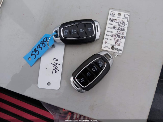 45143295 :رقم المزاد ، KM8K32AB2NU863356 vin ، 2022 Hyundai Kona Sel مزاد بيع