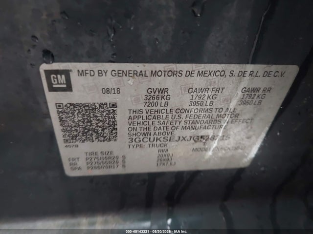 3GCUKSEJXJG528215 Chevrolet Silverado 1500 1lz