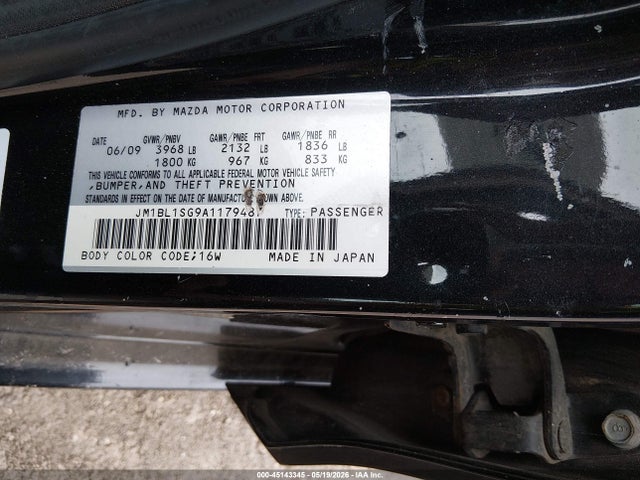2010 Mazda Mazda3 I Touring მანქანა იყიდება აუქციონზე, vin: JM1BL1SG9A1179487, აუქციონის ნომერი: 45143345