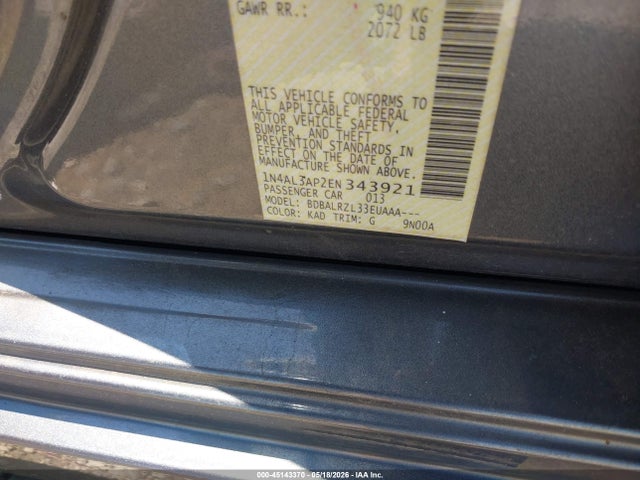 2014 Nissan Altima 2.5 S მანქანა იყიდება აუქციონზე, vin: 1N4AL3AP2EN343921, აუქციონის ნომერი: 45143370