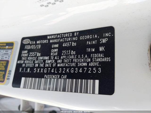KIA Optima Lx 2019 5XXGT4L32KG347253 Image 9