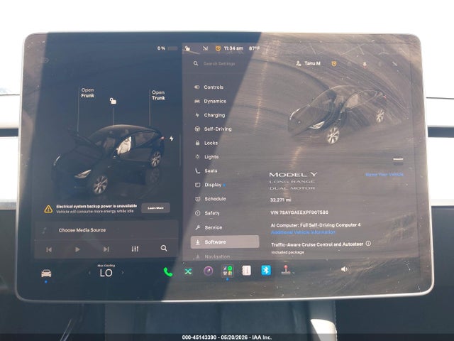 Aukcja sprzedaży 2023 Tesla Model Y Awd/long Range Dual Motor All-wheel Drive, vin: 7SAYGAEEXPF907586, numer aukcji: 45143390