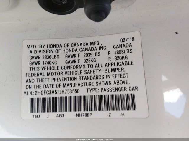 Honda CIVIC SI 2018 2HGFC3A51JH753550 Image 9