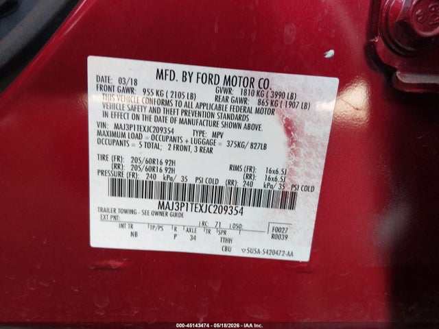 Ford Ecosport Se 2018 MAJ3P1TEXJC209354 Image 9