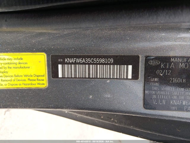 Aukcja sprzedaży 2012 Kia Forte Koup Sx, vin: KNAFW6A35C5598109, numer aukcji: 45143515