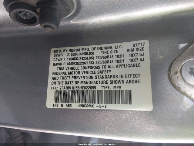 Honda CR-V EX 2017 7FARW1H55HE022699 Image 9