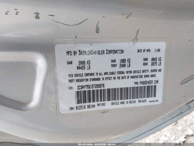 Продаж на аукціоні авто 2005 Chrysler Pt Cruiser Gt, vin: 3C3AY75S15T265976, номер лоту: 45143636