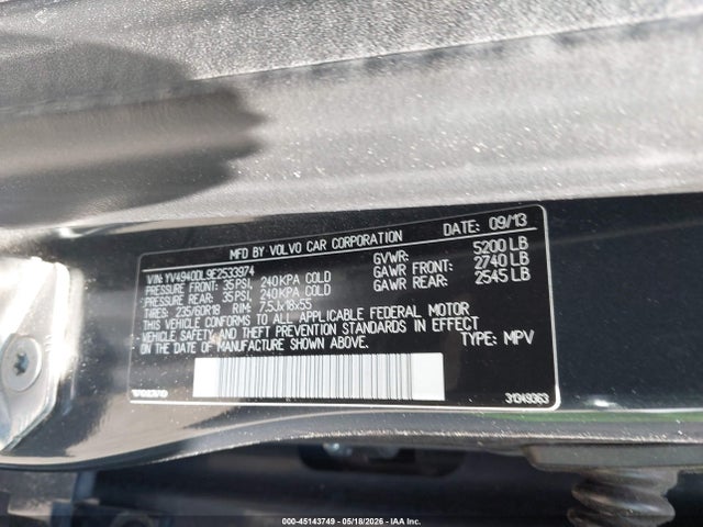 YV4940DL9E2533974 Volvo Xc60 3.2 Premier Plus