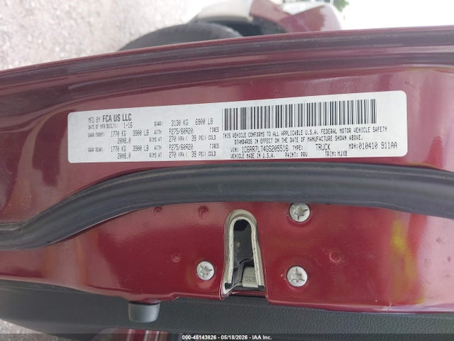 45143826 :رقم المزاد ، 1C6RR7LT4GS205516 vin ، 2016 Ram 1500 Big Horn مزاد بيع