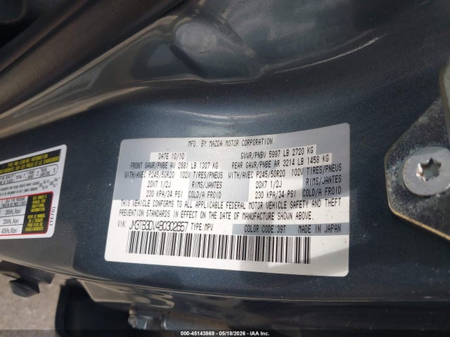Aukcja sprzedaży 2011 Mazda Cx-9 Grand Touring, vin: JM3TB3DV4B0302657, numer aukcji: 45143869