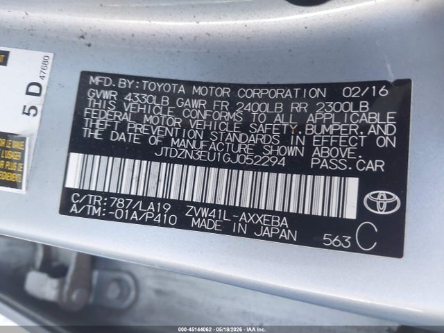Toyota Prius V Four 2016 JTDZN3EU1GJ052294 Image 9