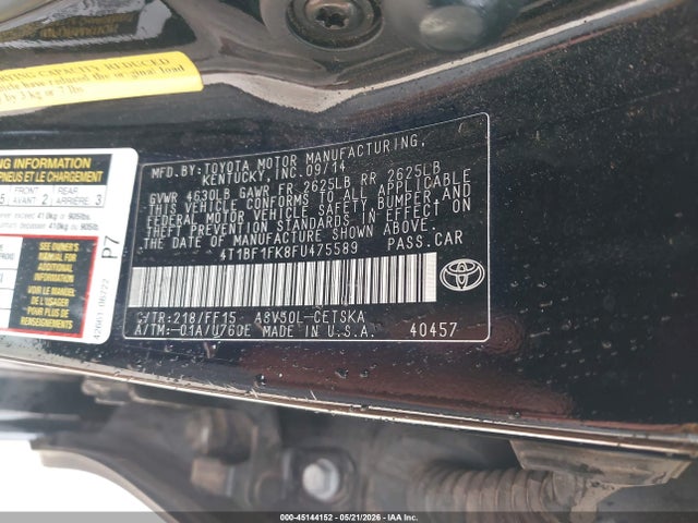 Toyota CAMRY SE 2015 4T1BF1FK8FU475589 Image 9