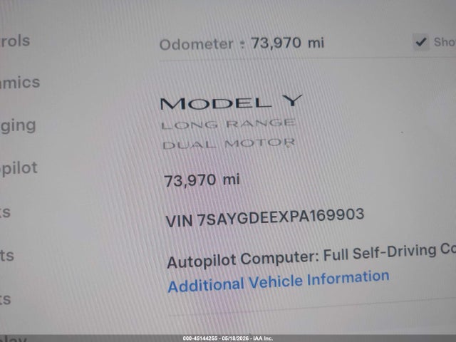 Продажа на аукционе авто 2023 Tesla Model Y Awd/long Range Dual Motor All-wheel Drive, vin: 7SAYGDEEXPA169903, номер лота: 45144255