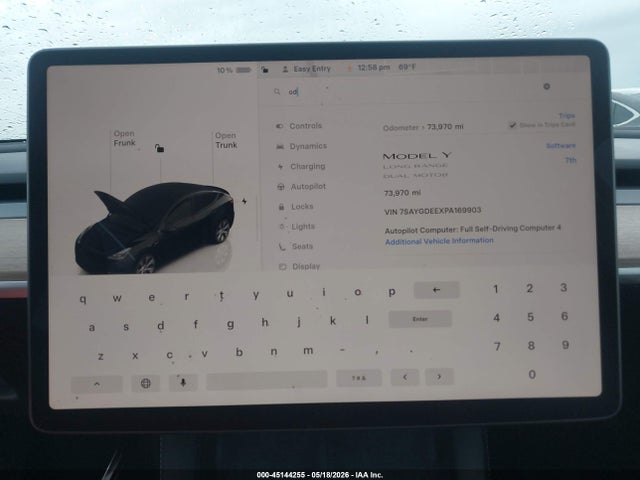 Продажа на аукционе авто 2023 Tesla Model Y Awd/long Range Dual Motor All-wheel Drive, vin: 7SAYGDEEXPA169903, номер лота: 45144255