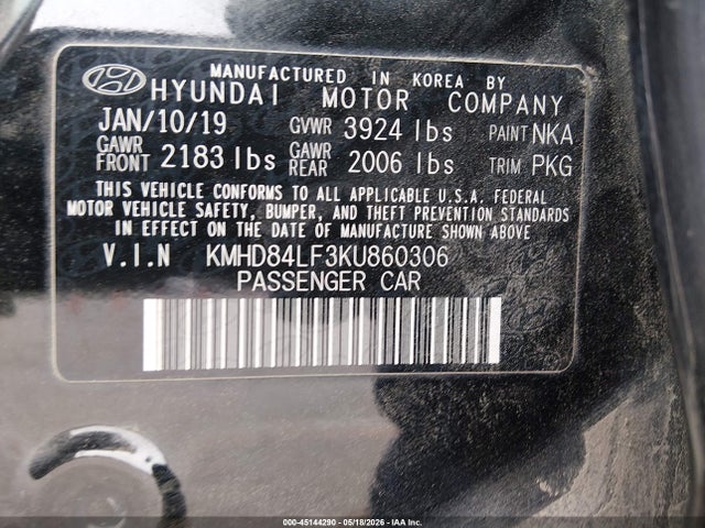 Hyundai Elantra Value Edition 2019 KMHD84LF3KU860306 Image 9