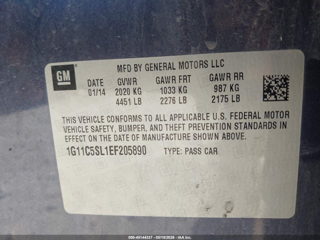 1G11C5SL1EF205890 Chevrolet MALIBU 1LT