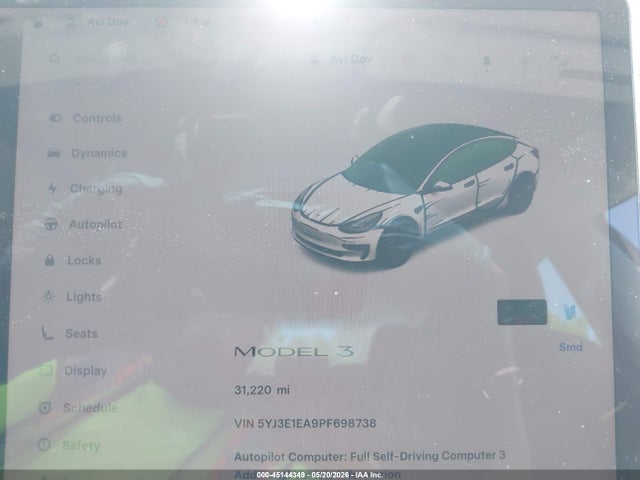 2023 Tesla Model 3 Rear-wheel Drive მანქანა იყიდება აუქციონზე, vin: 5YJ3E1EA9PF698738, აუქციონის ნომერი: 45144349