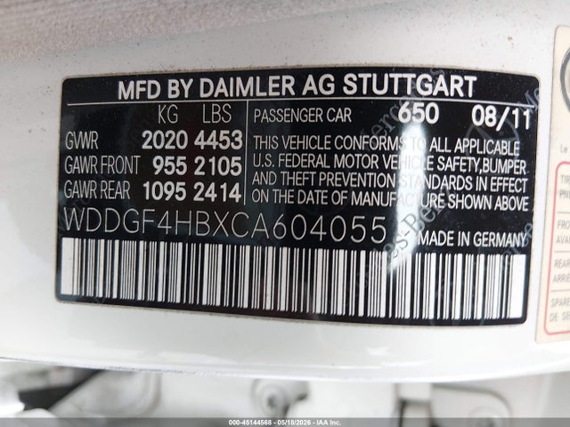 Продаж на аукціоні авто 2012 Mercedes-benz C 250 Luxury/sport, vin: WDDGF4HBXCA604055, номер лоту: 45144568