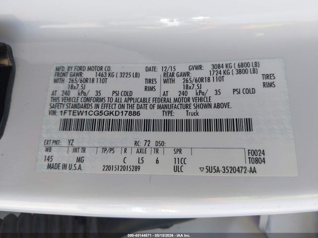 Ford F-150 Xlt 2016 1FTEW1CG5GKD17886 Image 9
